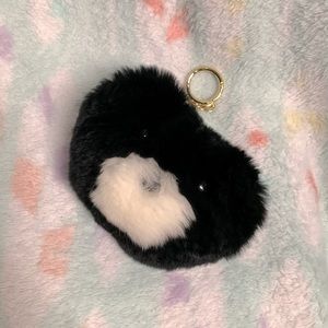 Michael Kors heart shaped face bear dog super soft black white like new key fob